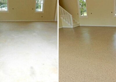 garage epoxy floor seal and coating before and after