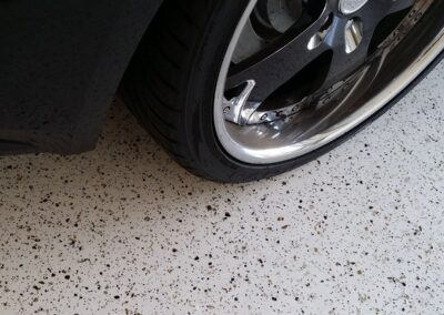 mica chip infused epoxy garage floor